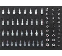 Vigor calage en mousse 1/1 pour inserts de clé à douille Torx, XZN, 6 pans intérieure et Ribe électronique, 64 pièces, 1 pièce, V2837