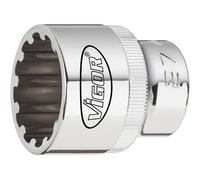 VIGOR VIGOR Douille multiprofil à carré creux 6,3 mm (1/4"), longueur 25 mm V1983, 10 pièces Quantité:1