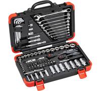VIGOR Coffret à outils V2470N, 92 pièces, hexagone 5/16 pouces, carré 1/4, 3/8 pouces, profil E,T,PH,PZ, pour véhicules US, coffret robuste, pour une utilisation manuelle précise