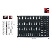 Vigor Garniture en mousse souple 1/1 pour outils E-TORX, TORX, XZN, 6 pans intérieurs et douilles à empreinte Ribe - V2837