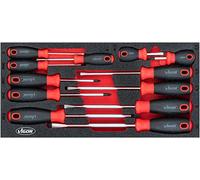 VIGOR V4989 Jeu de tournevis ∙Profil fendu, profil Phillips (PH) ∙ 0.6 x 3 - 1.6 x 10 - PH1 - PH3 ∙ Nombre d'outils : 12