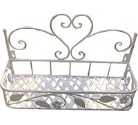 Vigor Porte-Fleurs Fer forgé Blanc Jardinière 1 Plan Mural ou Appui-tête