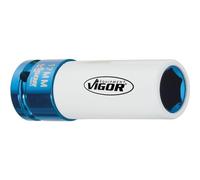 Vigor Blinky Douille à choc V2472 – 6 pans extérieurs 17 mm – Carré 1/2" (12,5 mm) – Long. 85 mm