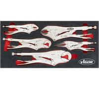 VIGOR V5004 Jeu de pinces à becs ∙393 mm x 188 mm x 35 mm ∙ Nombre d'outils : 5