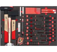 VIGOR V6817 Jeu de marteaux, burins et poinçons ∙563 mm x 393 mm x 35 mm ∙ Nombre d'outils : 51