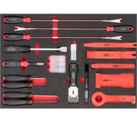 VIGOR V6818 Jeu de grattoirs et de leviers de déclenchement ∙563 mm x 393 mm x 35 mm ∙ Nombre d'outils : 41