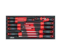 VIGOR V4989 Jeu de tournevis ∙Profil fendu, profil Phillips (PH) ∙ 0.6 x 3 - 1.6 x 10 - PH1 - PH3 ∙ Nombre d'outils : 12