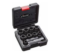VIGOR VIGOR Jeu d'extracteurs à rainure hélicoïdale 12,5 mm (1/2 pouce) carré creux, 10 pièces V2404 Quantité:1