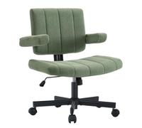 Vigosit Criss Cross Chaise de Bureau avec roulettes, Large accoudoir réglable, Tissu antidérapant, Coussin Confortable, Style Moderne, pivotant, pour la Maison, Le Bureau, la vanité, Le Bureau (Vert)