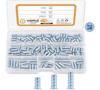 VIGRUE Lot de 170 vis européennes à tête fraisée pour meubles, vis cruciformes 6,3 x 11 mm, 6,3 x 13 mm, 6,3 x 16 mm, en acier galvanisé, pour charnières de meubles, guides de tiroir, filetage complet