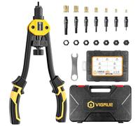 VIGRUE Lot de 200 douilles filetées universelles pour pince à riveter | 7 mandrins à riveter interchangeables et mandrins de transport en M3 M4 M5 M6 M8 M10 M12