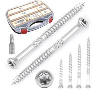 VIGRUE Lot de 300 vis de terrasse 5 x 60 mm - 5 x 40 mm, 5 x 50 mm, 5 x 60 mm, 5 x 70 mm, en acier inoxydable trempé C1, Torx 25, avec embout en acier inoxydable