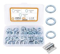 VIGRUE Lot de 90 rondelles de porte en acier galvanisé Assortiment de Ø 10,2/11,2/12,2 mm dans une boîte de rangement