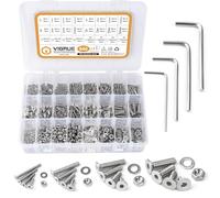 VIGRUE Lot de 940 vis à tête fraisée M2 M3 M4 M5 à tête fraisée Hex plate en acier inoxydable 304 pour réparation