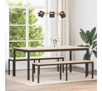 VIHHQGC Banc naturel 160 x 35 x 45 cm en pin massif | Pieds en métal, style industriel, salle à manger, terrasse, entrée, facile d'entretien, stable
