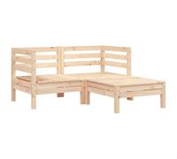 VIHHQGC Canapé de jardin en pin massif 2 places avec tabouret, canapé d'extérieur avec tabouret en bois de pin, canapé de jardin durable et stable avec dossier pour une assise confortable, polyvalent