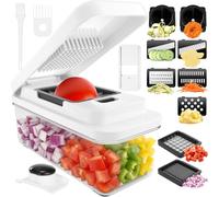 Vihoom Coupe Legumes Multifonction et Spiraliseur, Decoupe Legumes avec 9 Lames Interchangeables, Mandolines de Cuisine Professionnelle, Coupe Légumes pour Tomates, Concombre, Oignon, Carotte
