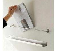 VIIGUIY Rail de Protection D'éTagèRe Barre de Protection Antichute pour Étagère, Rail de Galerie Acier Inoxydable Étagères Flottantes, Barre Retenue Frontale Étagère Porte-revues(24in/60cm)
