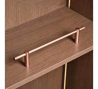 VIIGUIY Rail de Protection D'éTagèRe Barres de Protection Décoratives en Métal pour Étagères et Placards, en Alliage D'aluminium Brossé, Barrière Tubulaire Ronde avec Barreaux(Rose Gold,38in/97cm)