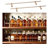 VIIGUIY Rail de Protection D'éTagèRe Ensemble de Barres de Protection pour Étagères de Cave Vin, Barre Sécurité Métallique pour Porte-revues, Rebord D'étagères Flottantes Cuisine(Gold,75cm/29.5in)