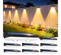 VIIIVA Lot de 8 lampes solaires pour extérieur et jardin - IP65 - Étanche - 13 modes de couleur - LED RVB - Pour décoration de jardin, balcon, terrasse, escaliers, clôture
