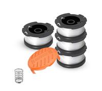 Viilich 4 pcs Bobine Fil Coupe Bordure Compatible avec Black et Decker,Bobine Fil Nylon de Rechange Coupe Bordure Compatible avec Black&Decker A6481 A6485 AF-100,avec 1 couvercle et 1 ressort