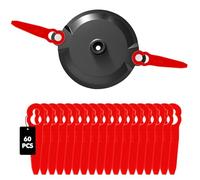 Viitech Disque de Coupe de Rechange et 60 Lames de Rechange pour Coupe-Bordure, Disque de Coupe & Lame de Rechange en Plastique pour Einhell, Gardol, Gartenmeister, Mr Gardener