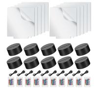 Viitech Lot de 10 Lampes de Nuit 3D Comprenant 10 Plaques Acryliques, 10 Culots, 10 Télécommandes et 10 Câbles USB, Lampe de Table à Changement de Couleur Pour la Maison l'hôtel le Bar