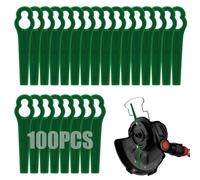 Viitech Lot de 100 lames de débroussailleuse en plastique, 83 mm sans fil, lames de rechange pour tondeuse à gazon Einhell GC-CT 18/24 Li (vert)