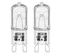 VIIVUU Ampoule G9 Pour Four, Halogène Ampoules 230V 25W Halogen Dimmable,260LM Lampe à Tolérance de 300°C,Pour Four Neff/AEG/Smeg/Hotpoint/Bosch/Whirlpool/,Electrolux/Zanussi/De Dietrich Lot 2