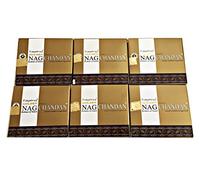 Vijayshree Golden Nag Chandan Masala Sandel Lot de 6 boîtes de cônes d'encens