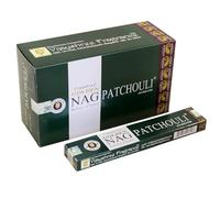 Vijayshree Golden Nag Patchouli - 12 paquets de 15g = 180g - Aromathérapie - Méditation - Spiritualité - 100% Naturel EcoFriendly