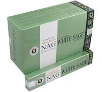 Vijayshree Golden Nag White Sage - 12 paquets de 15g = 180g - Aromathérapie - Méditation - Spiritualité - 100% Naturel EcoFriendly