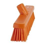 Vikan - Hygiène - Balai combiné - Fibres dures/douces - Orange