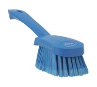 Vikan - Hygiène - Brosse à vaisselle - Avec manche court - Fibres douces à bout fendu - Bleu