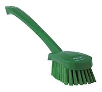Vikan - Hygiène - Brosse à vaisselle - Avec manche long - Fibres dures - Vert