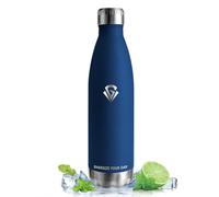 Vikastar Gourde Isotherme, 0.75L sans BPA, Bouteille Isotherme, Réutilisable, Gourde Inox, Anti-Fuite, Thermos pour Enfant, Adulte, École, Sport, Gym, Bleu Foncé