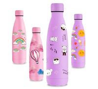 Vikastar Gourde Isotherme, 500ml Sans BPA, Bouteille Isotherme Enfant, Anti Fuite, Gourde Inox pour Adulte, Sport, Gym, Enfant, École, Violet-Ours