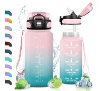 Vikaster Bouteille Enfant, Gourde avec Paille 0.5 l, sans BPA, Étanche & Réutilisable, Bouteille Ouvrir en Un Clic, Convient pour la Gym, Le Yoga, Le Camping, Randonnée