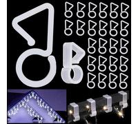 Vikdio 60 Crochets pour gouttières pour lumières de Noël extérieures, Clips pour fixation lumières de Noël stalactites sur décoration de mariage Halloween fêtes extérieures Noël jardin arbre fenêtre