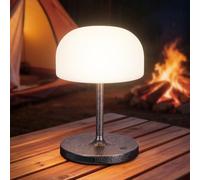 Vikdio Lampe de Chevet Sans Fil, Lampe de Table LED Rechargeable, Veilleuse Adaptée aux Enfants et aux Adultes Pour Usage Intérieur et Extérieur, Lampe Champignon Tactile - Argent antique