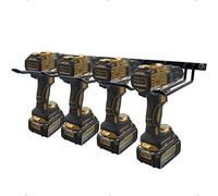 Vikerniel Porte-perceuse, organisateur d'outils électriques, support mural pour 4 étagères en métal sans fil, support de rangement utilitaire pour outils sans fil Dewalt pour cadeaux de fête des pères