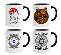 Viking 4 Pack Mug Set 06 | Coffee Tea Mug for Breakfast/Birthday Presents for Dad/Uncle/Mam