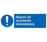 Viking Signs Mv313-l31-1 m "Rapport tous les accidents SE" Sign, 1 mm Semi Rigide Plastique, 100 mm H x 300 mm L