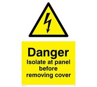 Viking Signs We85-a4p-1 m "Danger d'Isoler à panneau avant d'enlever Coque" Sign, 1 mm Semi Rigide Plastique, 300 mm H x 200 mm L