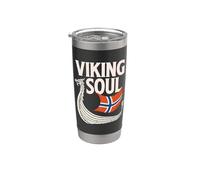 Viking Soul Norway Longship Scandinavian Pride Gobelet isotherme en acier inoxydable double paroi