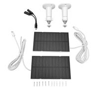 Vikye 2 Panneaux Solaires 5W pour Caméra USB-C, Support 360°, IP65 | Câble 3 meter, support réglable et panneau monocristallin pour caméras sur batterie, Ring Spotlight Cam et Stick Up Cam