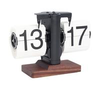 Vikye Horloge de Bureau à Rabat, Horloge de Bureau à Rabat Automatique Alimentée par Batterie Numérique Rétro 24 Heures, Horloge Mécanique à Engrenage Interne pour la (Page Blanche