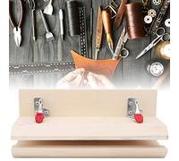 Vikye Outil de Serrage en Cuir Cousu à la Main, Dispositif de Laçage en Bois Durable pour L'artisanat de Bricolage, Couleur Hêtre de 9.84 Pouces