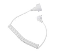 Vikye Rallonge Enroulée 3x1 mm², Longueur Réglable de 0,8 à 2 M, pour Chantiers de Construction, Blanc Durable (Prise UE)
